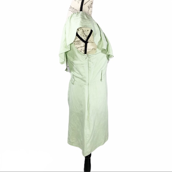 TopShop Light Green Shorts Romper Ruffle Sz 8 - Picture 4 of 7